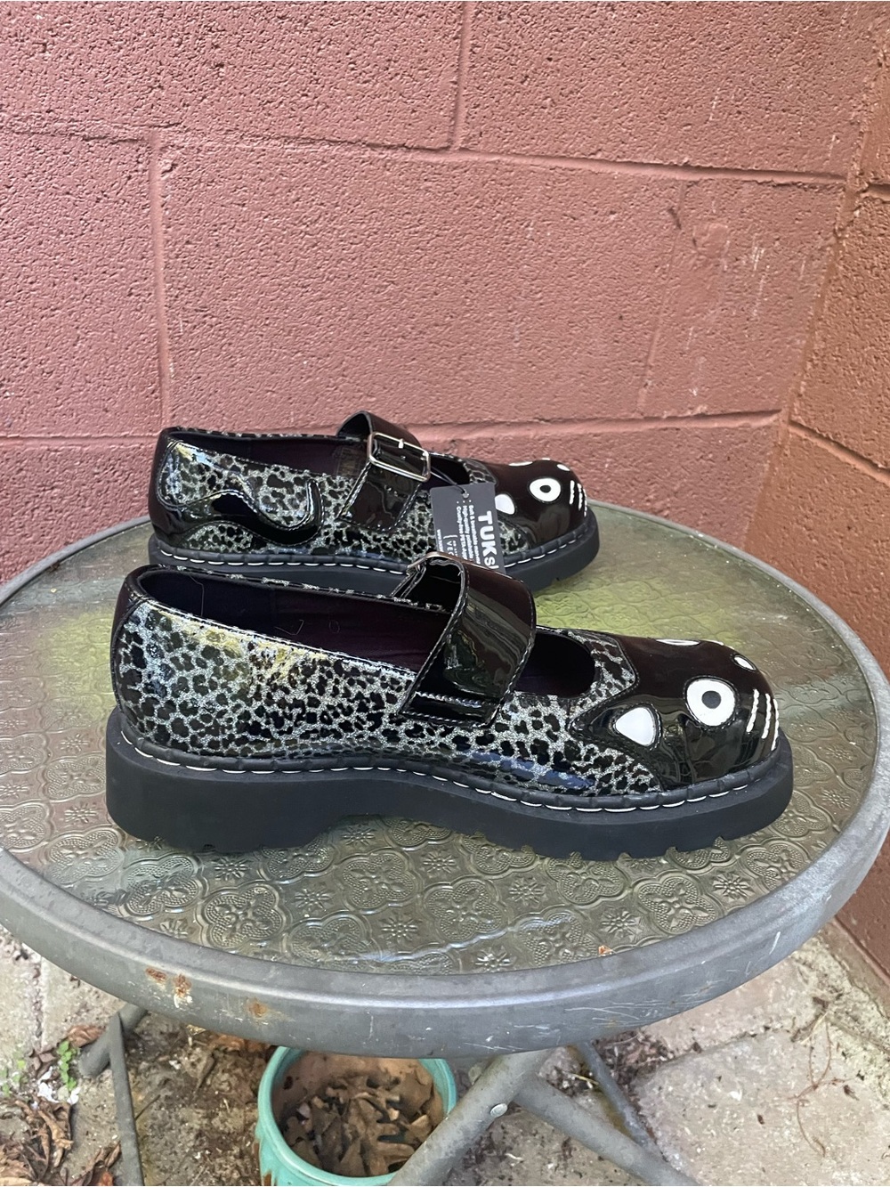 NWT T.U.K Kitty Leopard Print Platform Mary Jane Shoes Size 10 - Picture 6 of 15